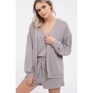 Reverse Stitched Open Front Cardigan